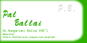 pal ballai business card